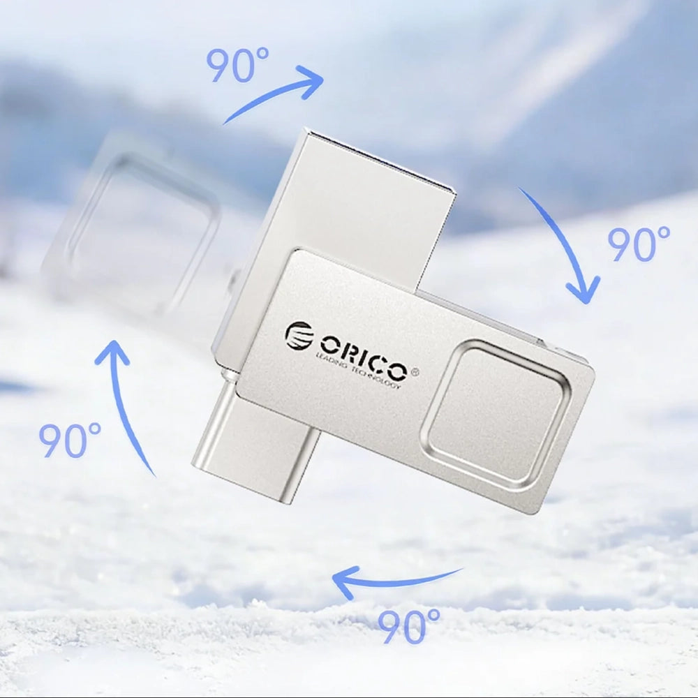 Orico U301 64GB USB-A USB-C USB 3.2 Gen 1 Pendrive - Silver