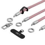 Tech-Protect C10S Crossbody Phone Lanyard (114 cm) + Wrist Strap (31 cm) - Pink Titanium