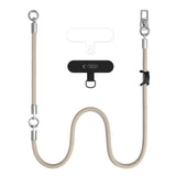 Tech-Protect C10S Crossbody Phone Lanyard (114 cm) + Wrist Strap (31 cm) - Beige Titanium