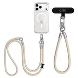 Tech-Protect C10S Crossbody Phone Lanyard (114 cm) + Wrist Strap (31 cm) - Beige Titanium