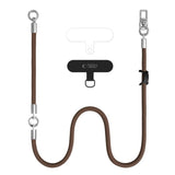 Tech-Protect C10S Crossbody phone lanyard (114 cm) + wrist strap (31 cm) - brown-titanium