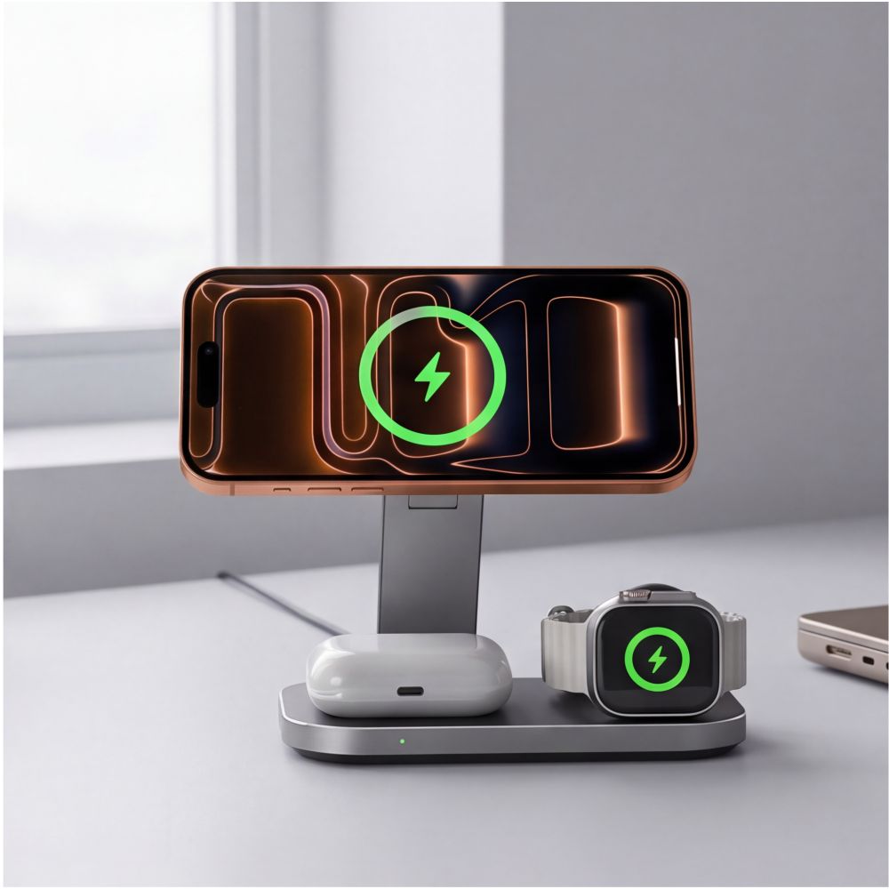 Tech-Protect A52 3in1 MagSafe 25W QI2.2 Wireless Charger - Black