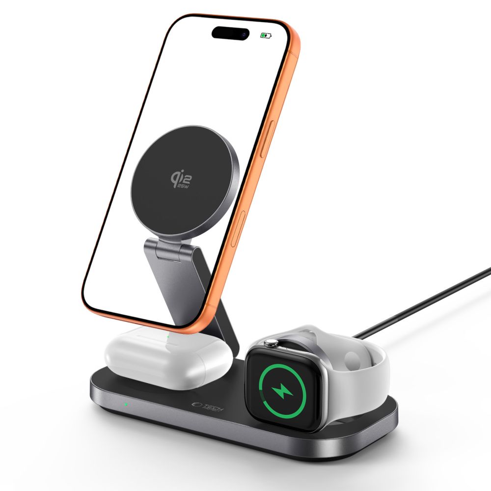 Tech-Protect A52 3in1 MagSafe 25W QI2.2 Wireless Charger - Black