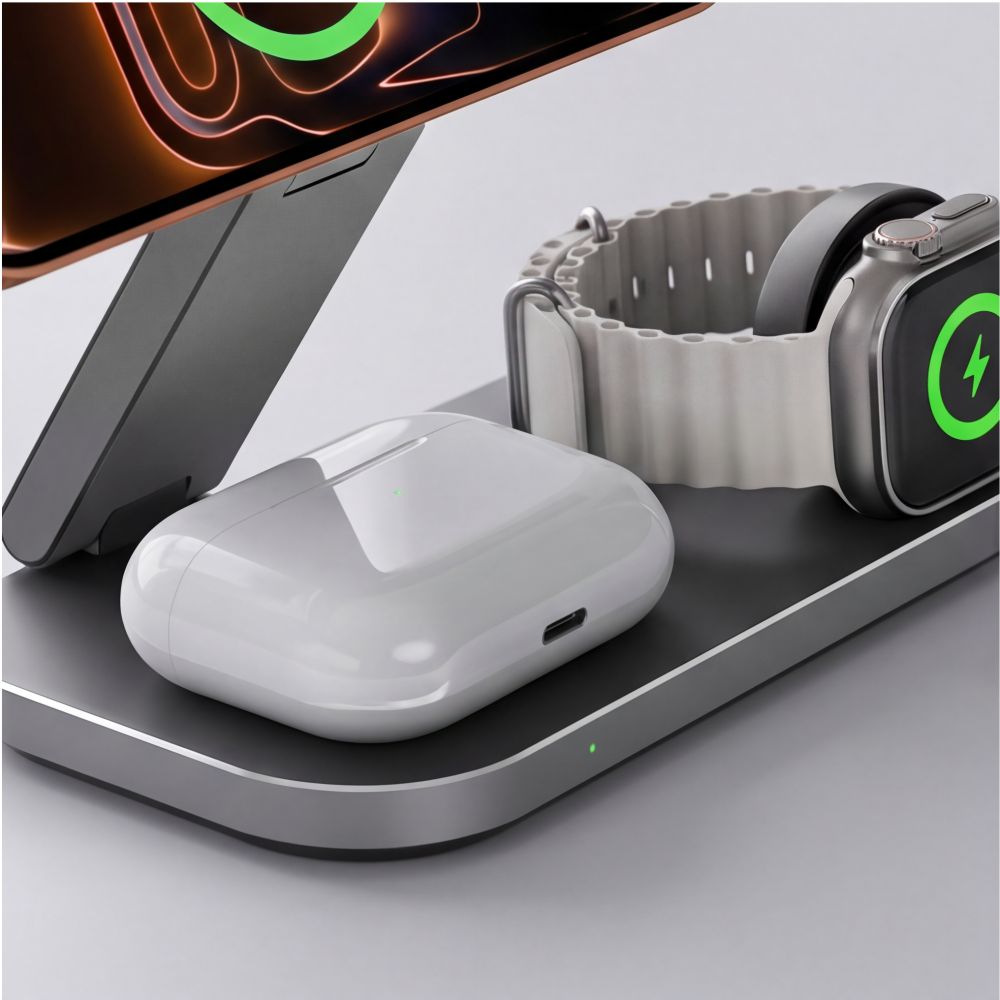 Tech-Protect A52 3in1 MagSafe 25W QI2.2 Wireless Charger - Black
