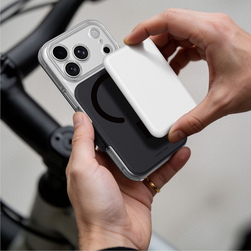AmazingThing Titan Pro Lens Flip Set iPhone 18 Pro Max Case med Wallet, MagSafe Kompatibel - sort