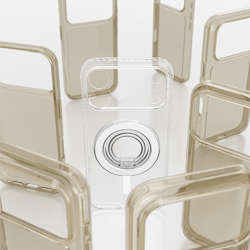 AmazingThing Titan Pro Lens Ring Set Case til iPhone 18 Pro med kameraomslag og magnetisk ring kompatibel med MagSafe - Clear