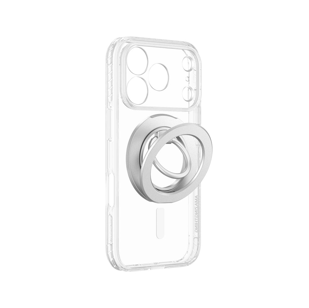 AmazingThing Titan Pro Lens Ring Set Case til iPhone 18 Pro med kameraomslag og magnetisk ring kompatibel med MagSafe - Clear