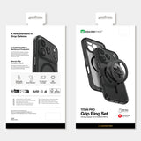 AmazingThing Titan Pro Lens Ring Set Case til iPhone 18 Pro med kameraomslag og magnetisk ring kompatibel med MagSafe - sort