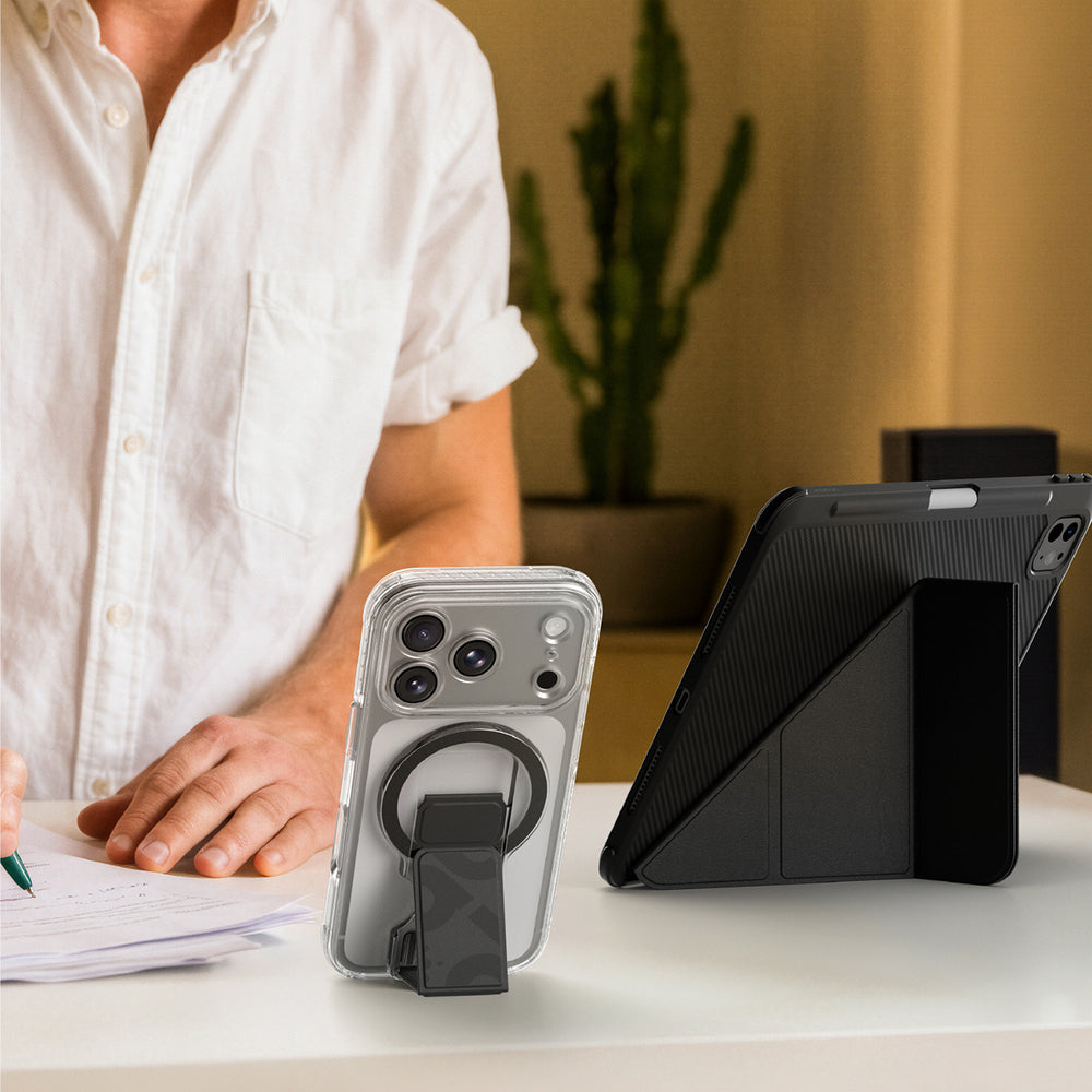 AmazingThing Titan Pro Lens Stand Set til iPhone 18 Pro Max med Magnetisk Holder og Stand, Kompatibel med MagSafe - Transparent