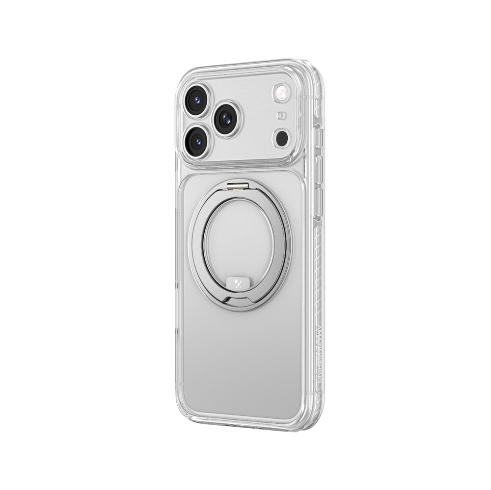 AmazingThing Titan Pro Spin Lens Case til iPhone 18 Pro med Roterende Ring og Lanyard Mount, MagSafe Kompatibel - Clear