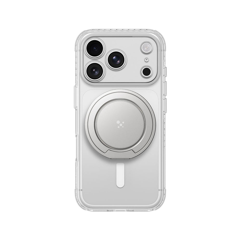 AmazingThing Titan Pro Pop Lens Case til iPhone 18 Pro med kameraomslag, greb og stativ, MagSafe-kompatibel - klar/hvid