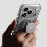 AmazingThing Titan Pro Pop Lens Case til iPhone 18 Pro med kameraomslag, greb og stativ, MagSafe-kompatibel - klar/hvid