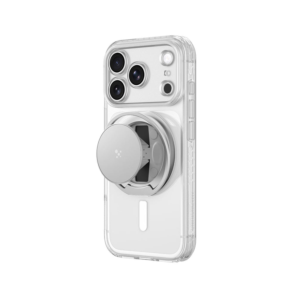 AmazingThing Titan Pro Pop Lens Case til iPhone 18 Pro Max med kameraomslag, greb og stativ, MagSafe-kompatibel - klar/hvid