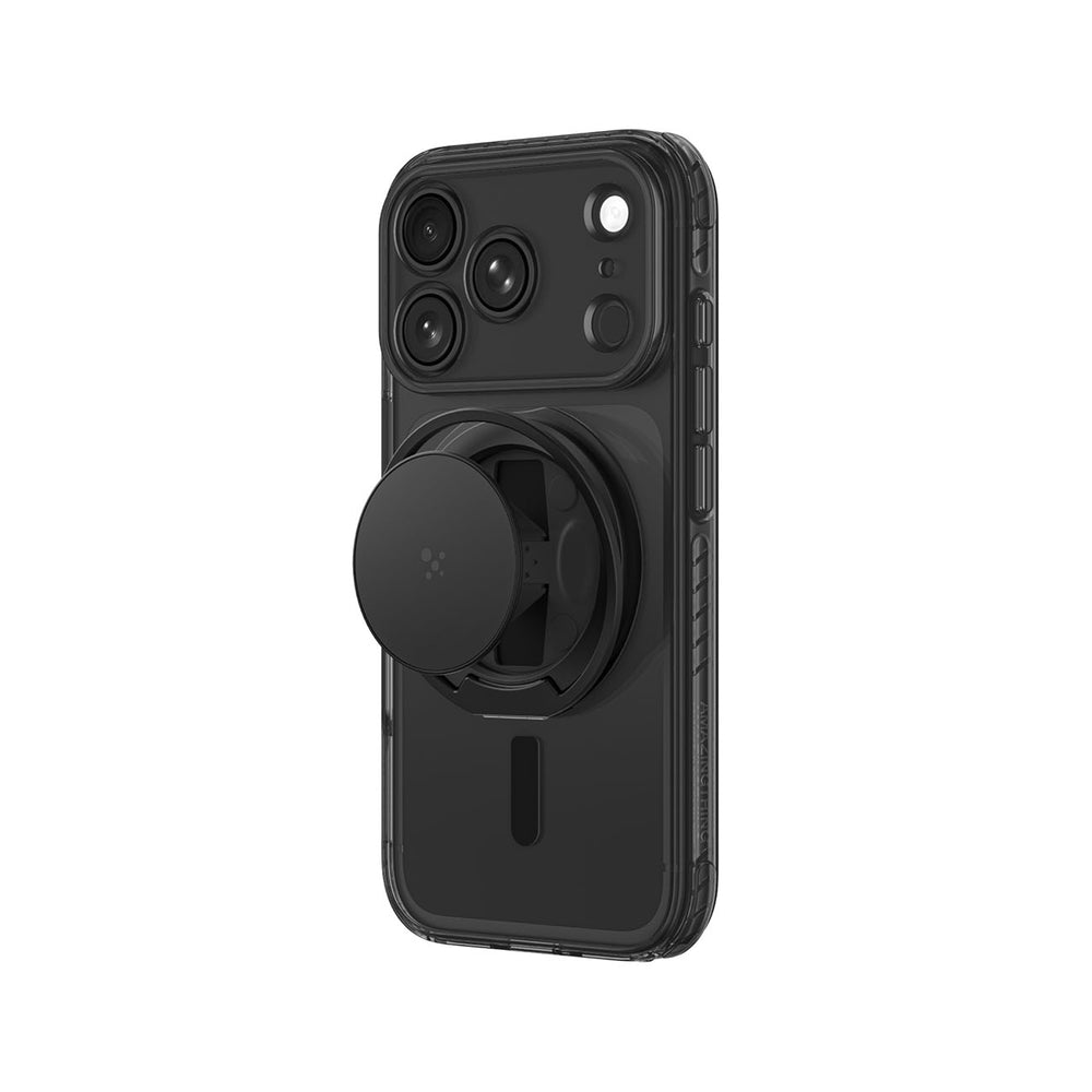 AmazingThing Titan Pro Pop Lens Case til iPhone 18 Pro med kameraomslag, greb og stativ, MagSafe-kompatibel - klar/sort