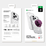 AmazingThing Titan Pro Pop Lens Case til iPhone 18 Pro med kameraomslag, greb og stativ, MagSafe-kompatibel - Clear/Purple