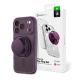 AmazingThing Titan Pro Pop Lens Case til iPhone 18 Pro med kameraomslag, greb og stativ, MagSafe-kompatibel - Clear/Purple