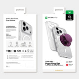 AmazingThing Titan Pro Pop Lens Case til iPhone 18 Pro Max med kameraomslag, greb og stativ, MagSafe kompatibel - Clear/Purple