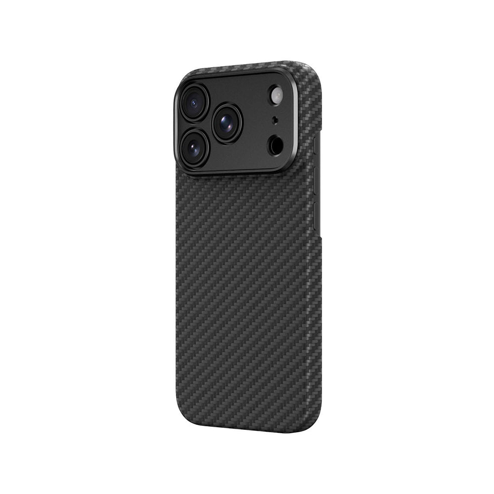 AmazingThing Titan Max Lens Case til iPhone 18 Pro Max i Aramid Fiber med Camera Cover, Kompatibel med MagSafe - sort
