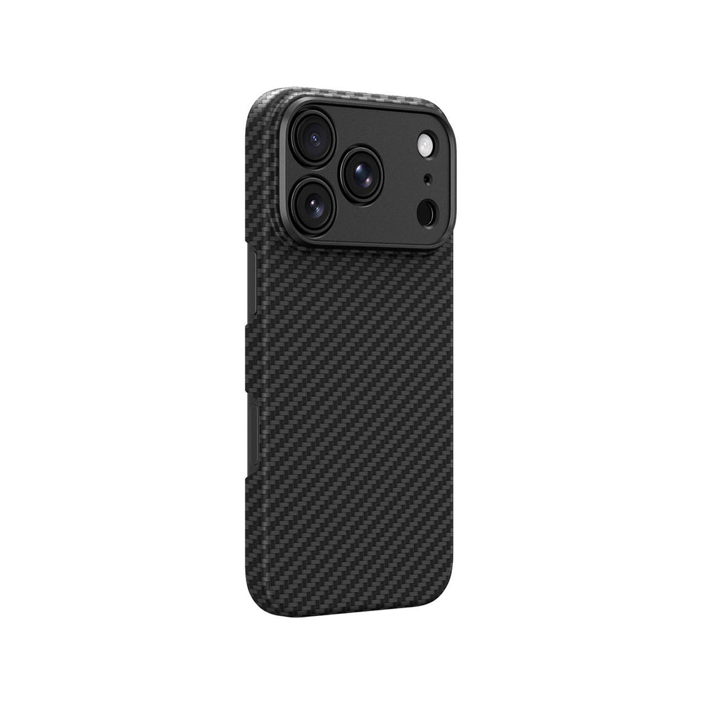 AmazingThing Titan Max Lens Case til iPhone 18 Pro Max i Aramid Fiber med Camera Cover, Kompatibel med MagSafe - sort