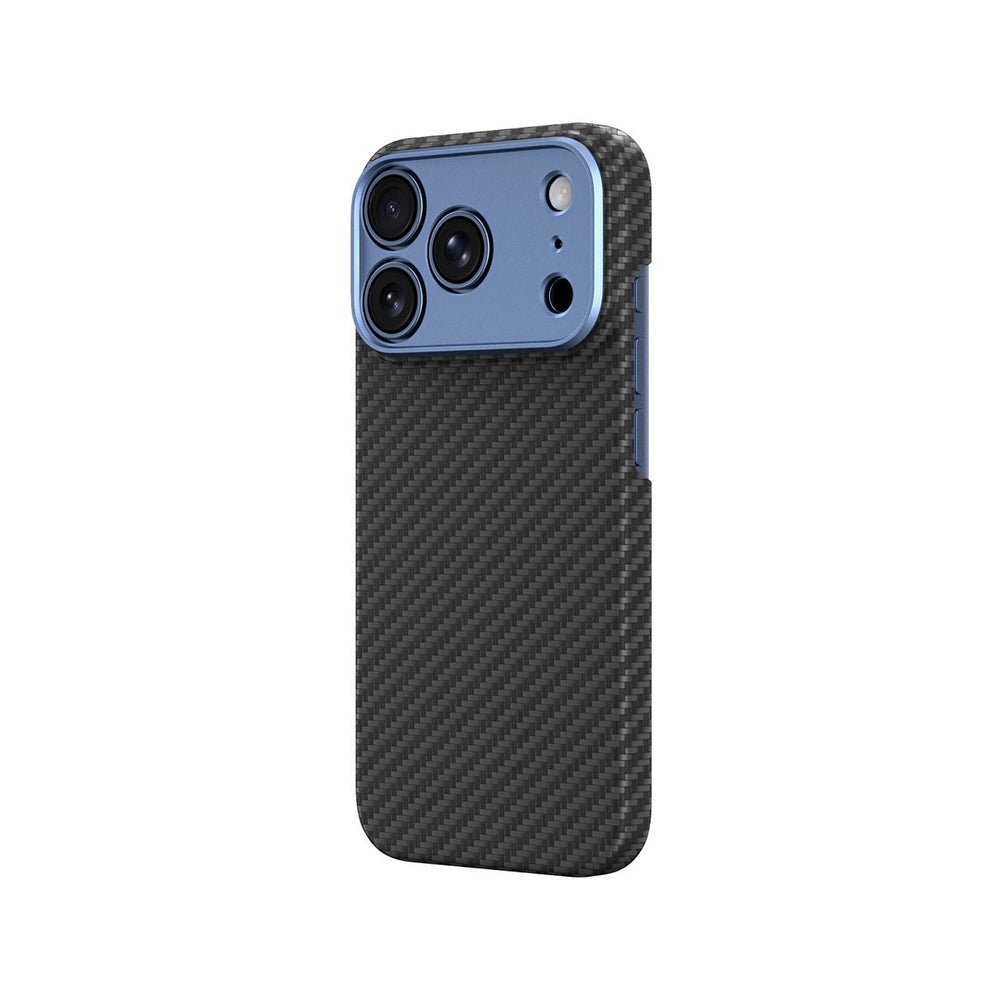 AmazingThing Titan Max Lens Case til iPhone 18 Pro Max Aramid Fiber med Kamera Cover, MagSafe Kompatibel - Blå