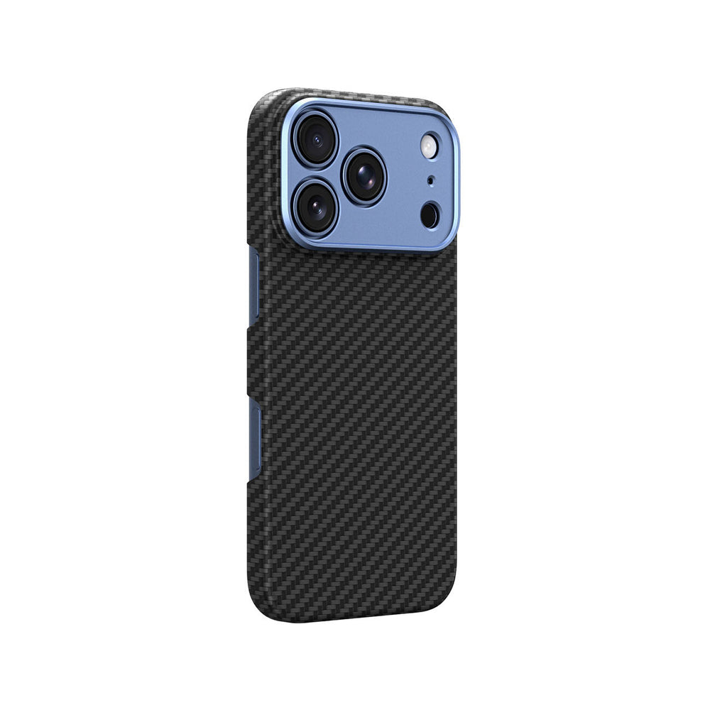 AmazingThing Titan Max Lens Case til iPhone 18 Pro Max Aramid Fiber med Kamera Cover, MagSafe Kompatibel - Blå