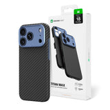 AmazingThing Titan Max Lens Case til iPhone 18 Pro Max Aramid Fiber med Kamera Cover, MagSafe Kompatibel - Blå