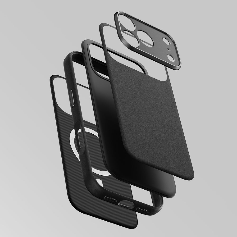 AmazingThing Glamour AllSkin iPhone 18 Pro-kasse med kameraomslag, MagSafe-kompatibel - sort