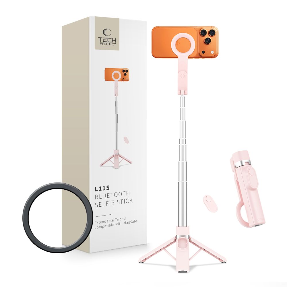 Tech-Protect L11S MagSafe Bluetooth Selfie Stick - Pink