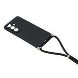 Samsung Galaxy A57 5G-foder med fiberforing og crossbody-rem - sort