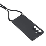Samsung Galaxy A57 5G-foder med fiberforing og crossbody-rem - sort
