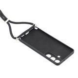 Samsung Galaxy A57 5G-foder med fiberforing og crossbody-rem - sort