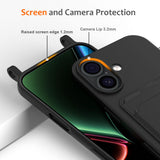 iPhone 17 TPU-foder med kortholder og krydslinje - sort