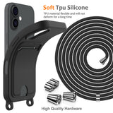 iPhone 17 TPU-foder med kortholder og krydslinje - sort