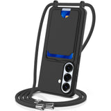 Samsung Galaxy S26 TPU Case med kortholder og Crossbody Lanyard - sort