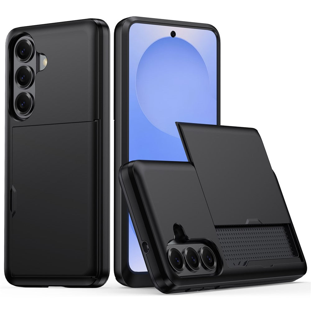 AMORUS Samsung Galaxy A37 5G Case med glidende kortholder - sort
