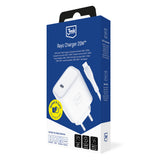 3mk Rayo Charger 20W PD3.0 PPS USB-C Wall Charger + USB-C / USB-C 3A 60W Cable - White