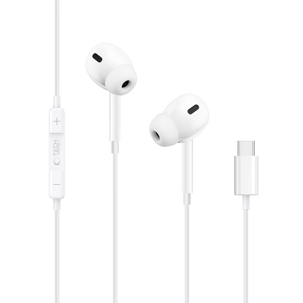 Tech-Protect Ultraboost Core G3 USB-C Wired Headphones - White