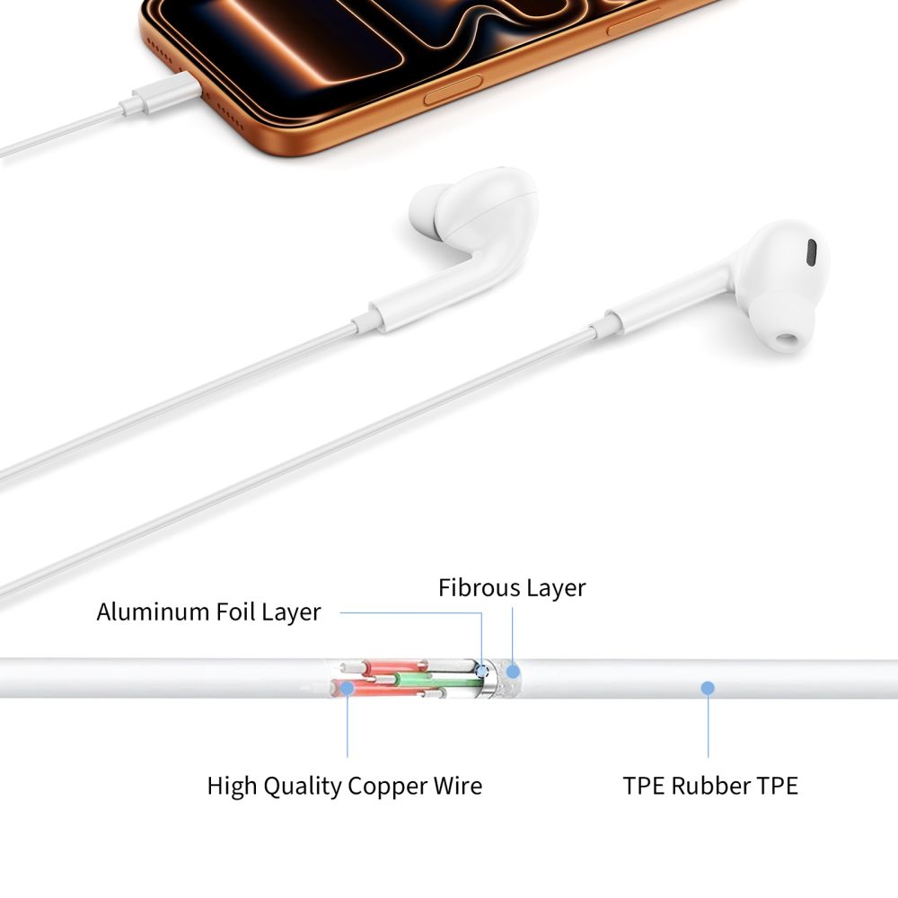 Tech-Protect Ultraboost Core G3 Mini Jack Wired Headphones - White