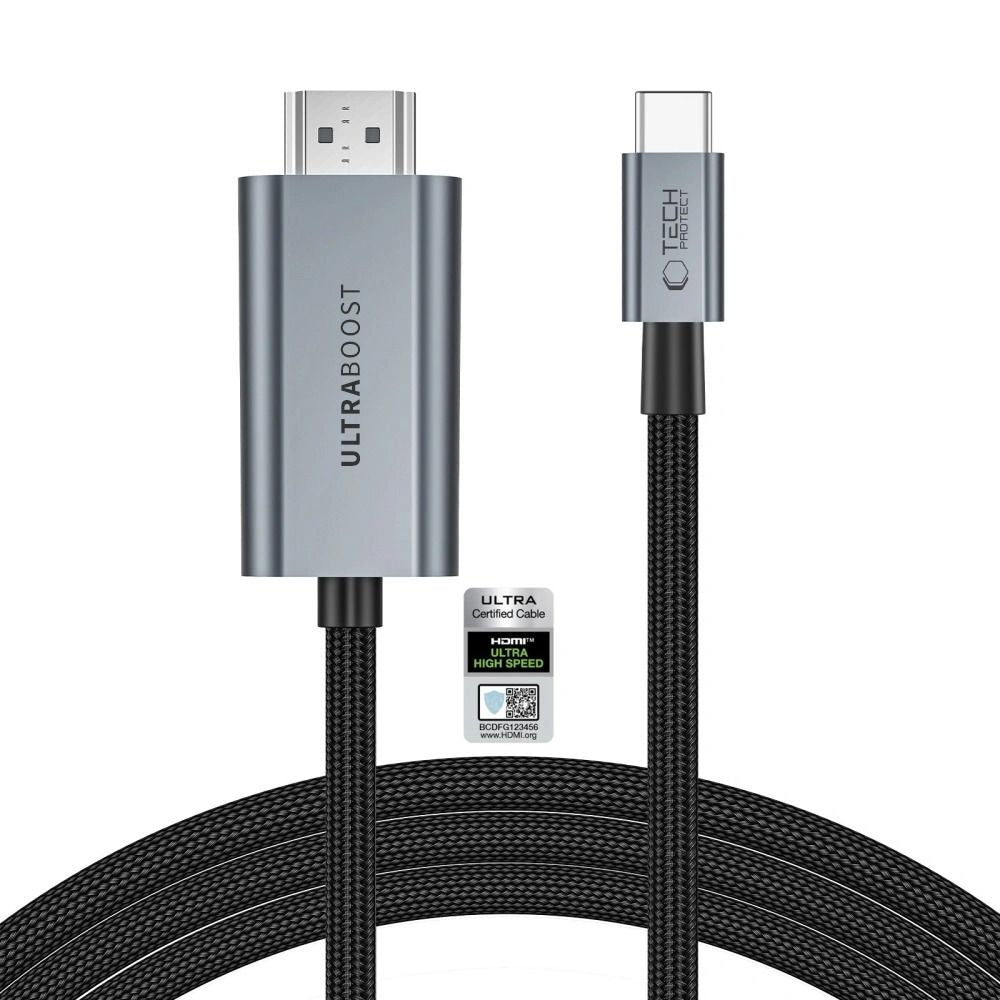 Tech-Protect UltraBoost USB-C to HDMI 2.1 Cable 200 cm 8K 60HZ - Gray