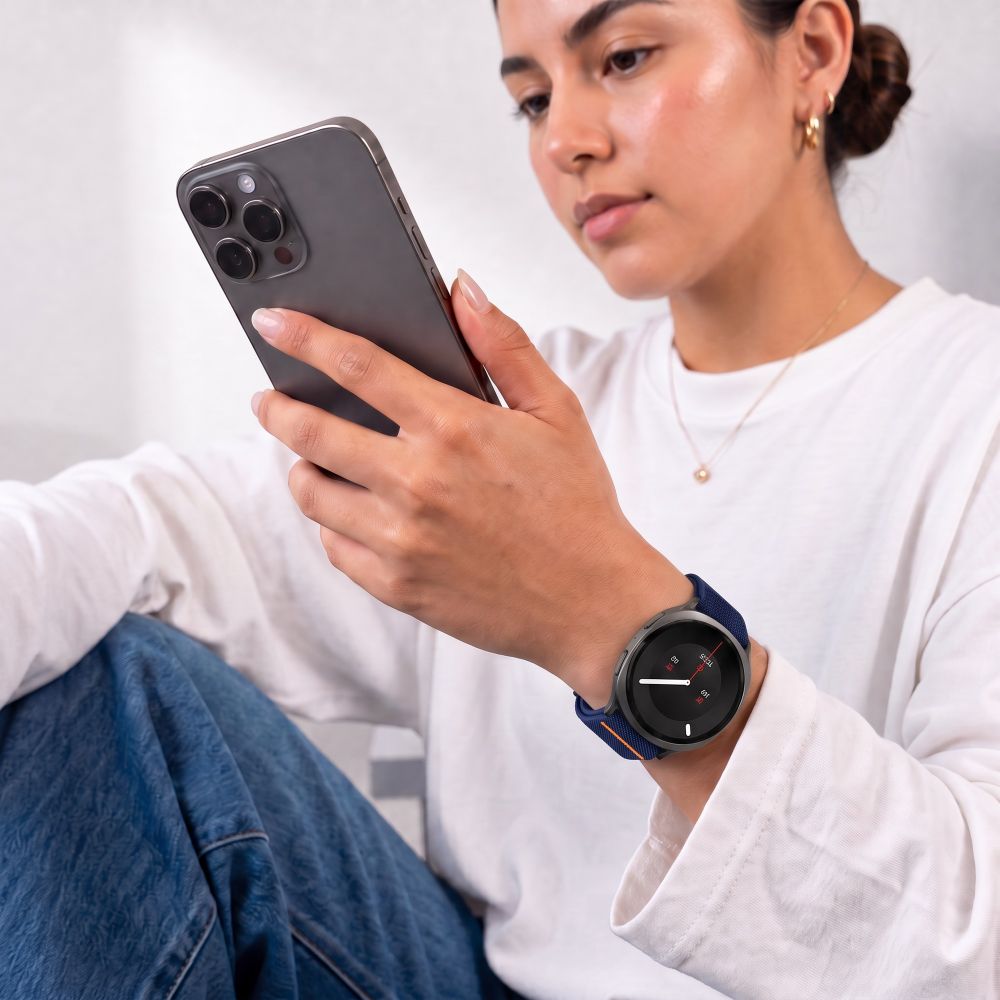 Tech-Protect Nylon Clasp Strap for Samsung Galaxy Watch 40/44/46 mm - Navy Blue