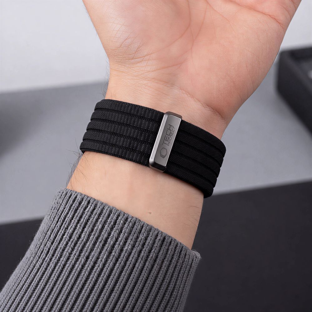 Tech-Protect Nylon Sport Strap for Apple Watch 44 / 45 / 46 / 49 mm - Black