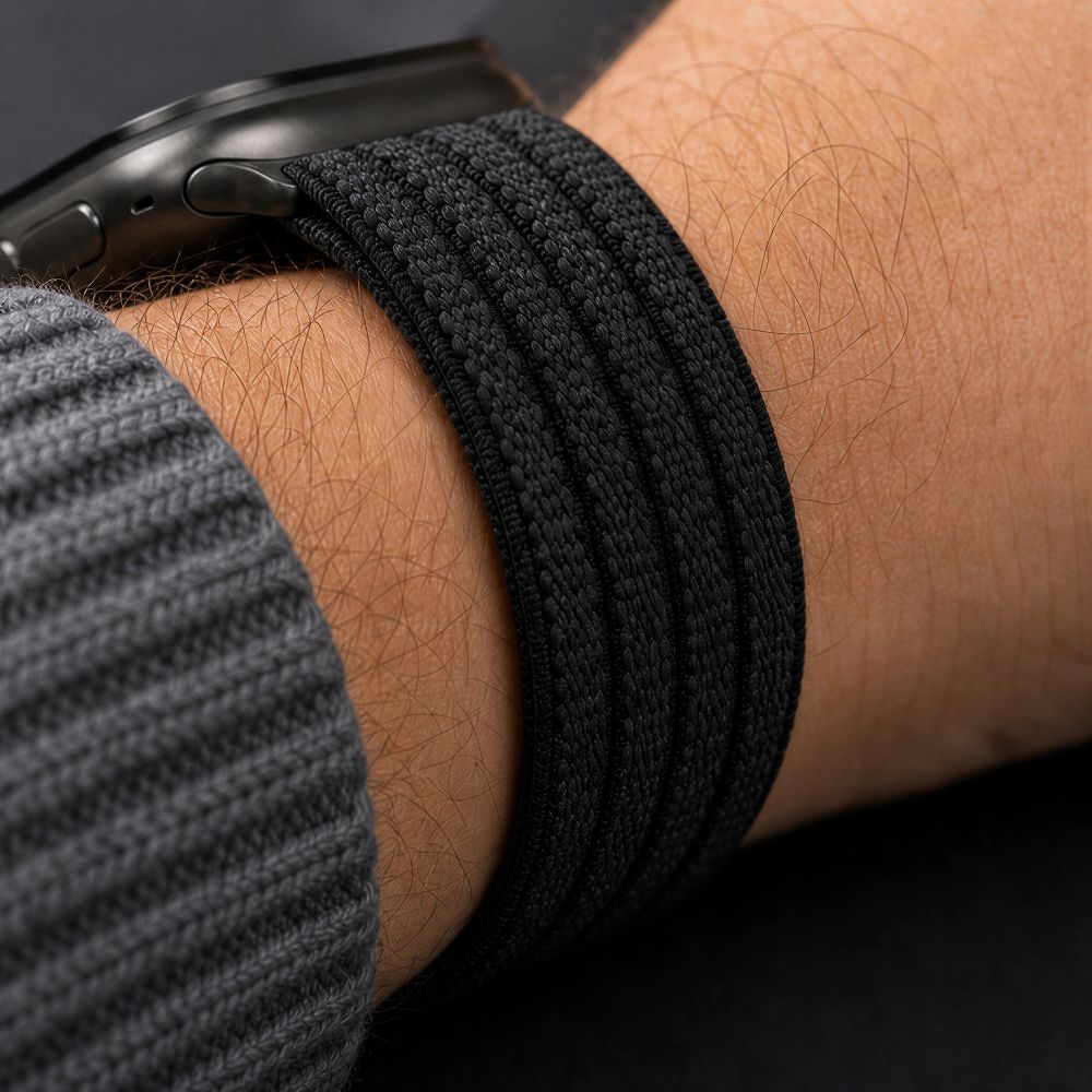 Tech-Protect Nylon Sport Strap for Apple Watch 44 / 45 / 46 / 49 mm - Black