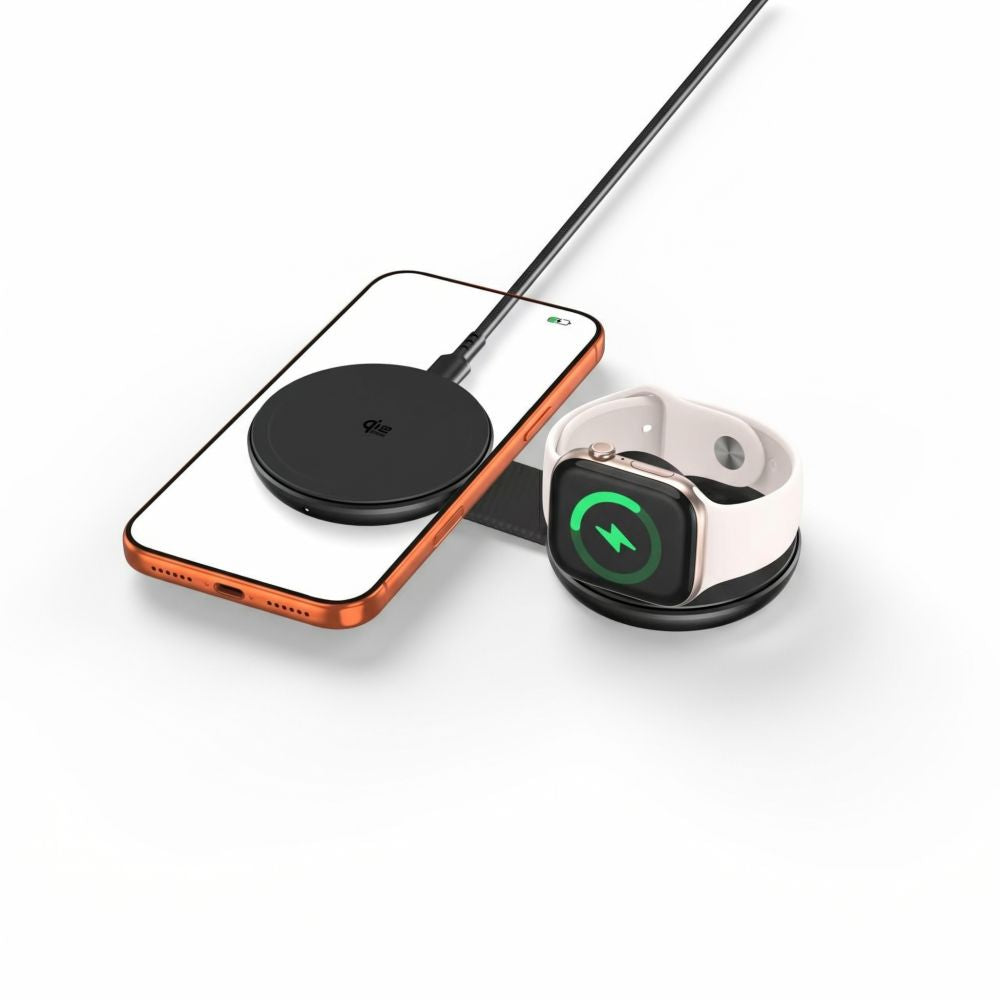 Tech-Protect A55 2in1 MagSafe 25W QI2.2 Wireless Charger + USB-C / USB-C Cable 100cm - Black