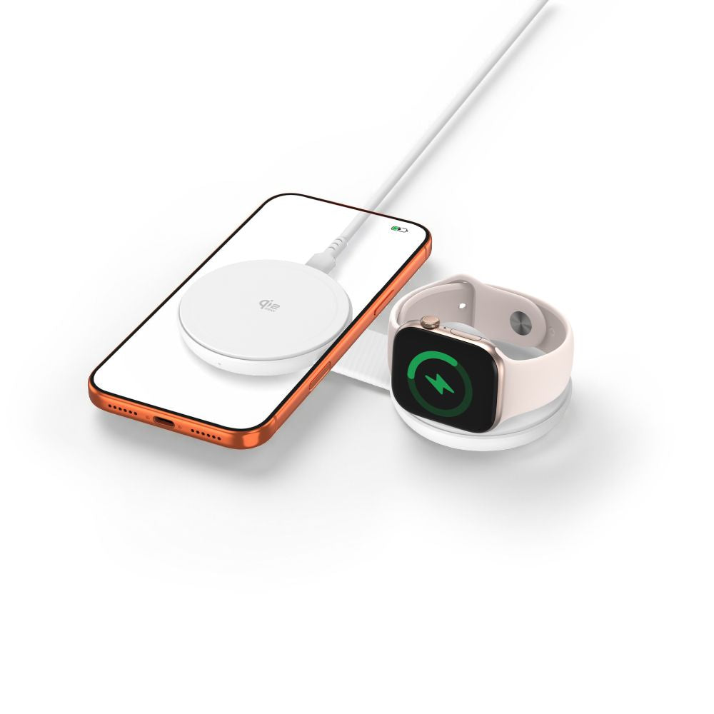 Tech-Protect A55 2in1 MagSafe 25W QI2.2 Wireless Charger + USB-C / USB-C Cable 100cm - White
