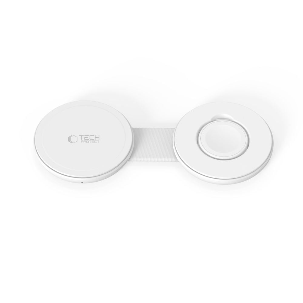 Tech-Protect A55 2in1 MagSafe 25W QI2.2 Wireless Charger + USB-C / USB-C Cable 100cm - White