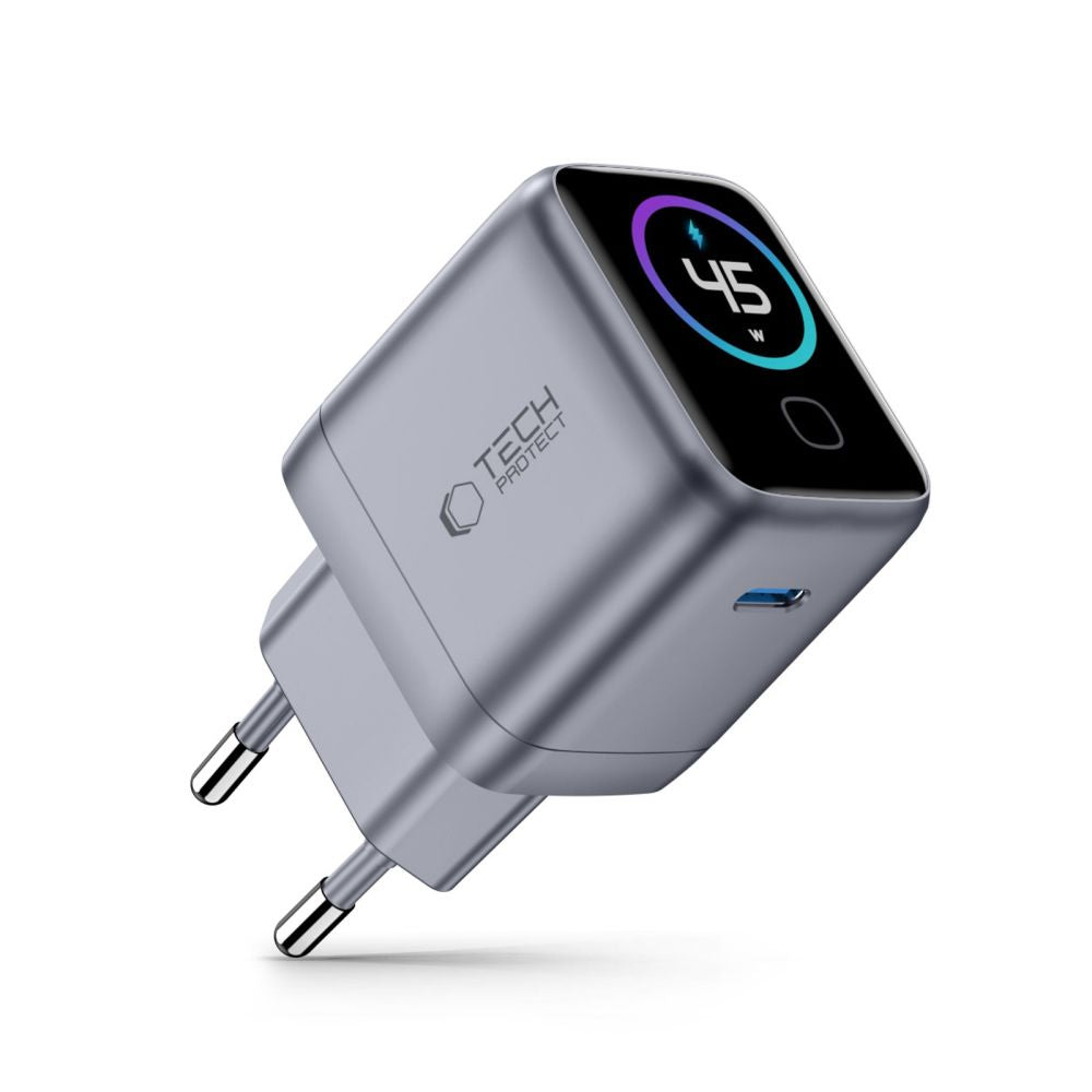 Tech-Protect PowerVision NC45W-GaN 1-Port PD 45W Wall Charger - Dark Gray