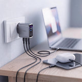 Tech-Protect PowerVision NC100W-GaN 3-Port PD 100W / QC3.0 Wall Charger - Dark Gray