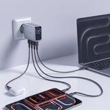 Tech-Protect PowerVision NC140W-GaN 4-PORT PD 140W / QC3.0 Wall Charger - Dark Gray
