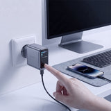 Tech-Protect PowerVision NC140W-GaN 4-PORT PD 140W / QC3.0 Wall Charger - Dark Gray