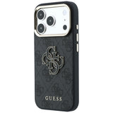 Guess 4G og Big Resin Logo Case til iPhone 17 Pro Max / 18 Pro Max - sort